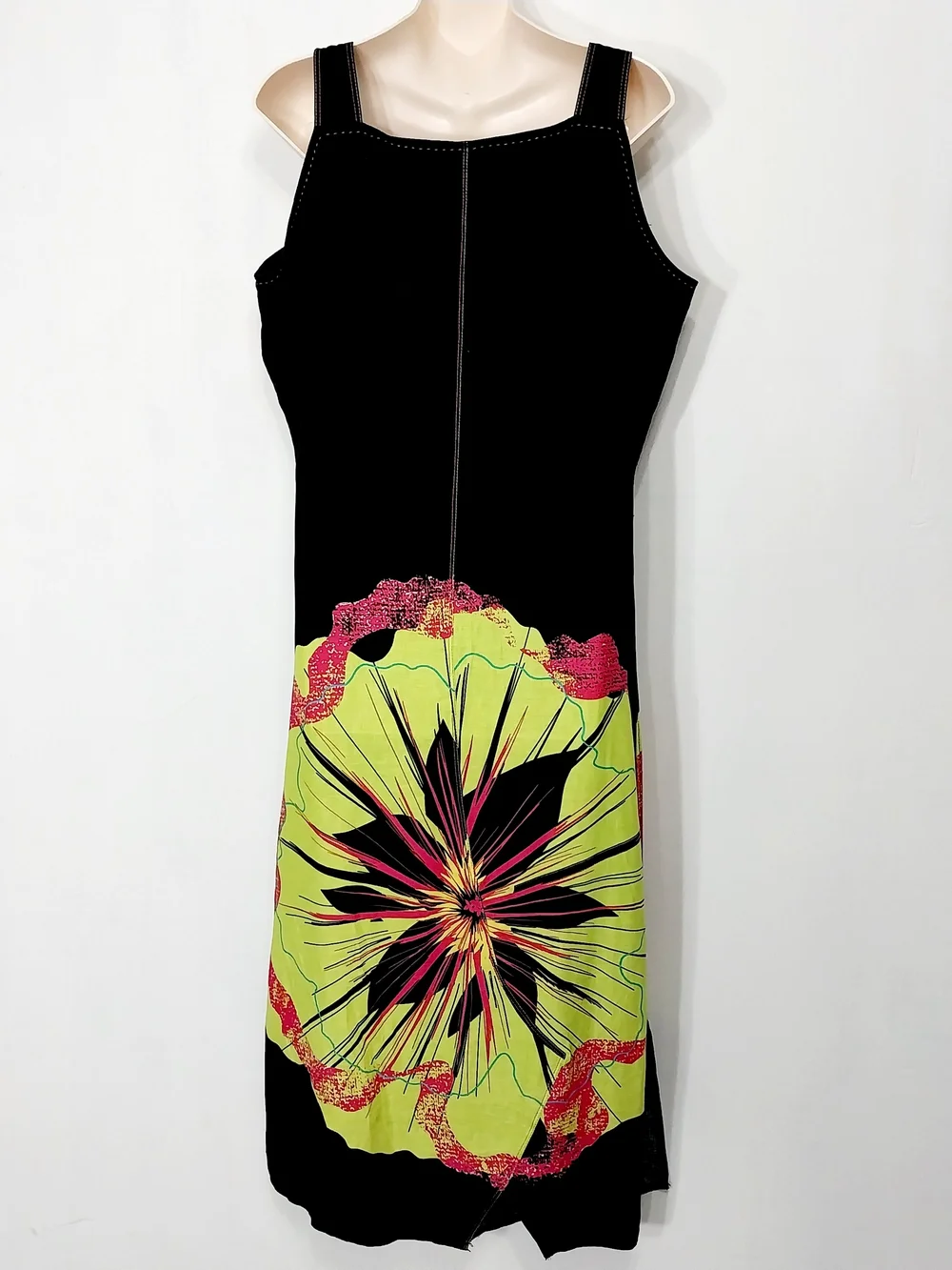 🔵BOGO FREE🔵Alain Weiz  Dress Floral Statement Linen Blend Sz 14 - Picture 5 of 8